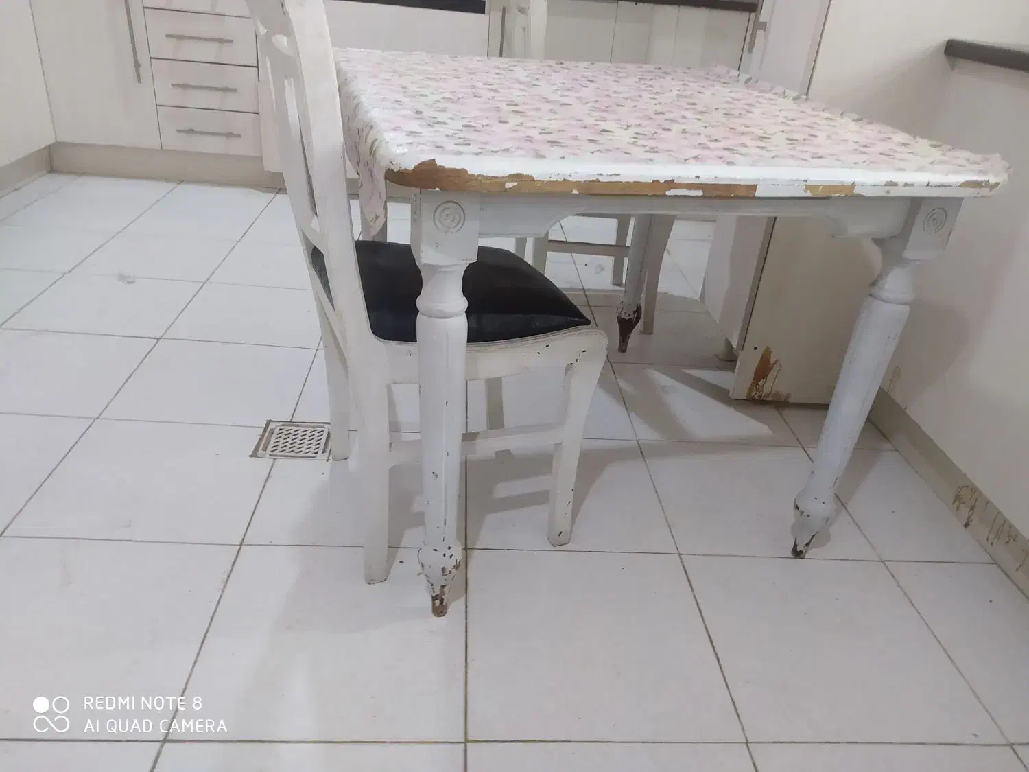 میز چوبی ۴ نفره|میز و صندلی غذاخوری|شوشتر, |دیوار