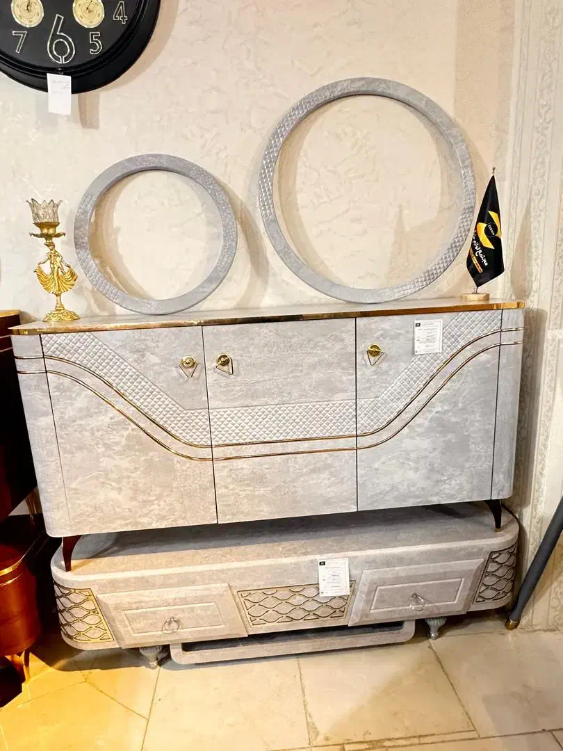 آینه کنسول آکار رنگ چوب طبیعی زرین کالا2|بوفه، ویترین، کنسول|یاسوج, |دیوار