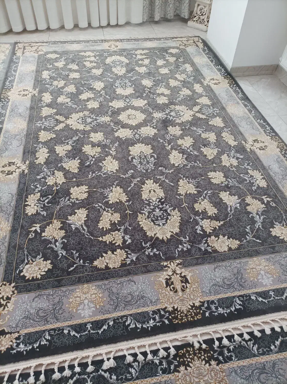 فرش طوسی طلایی ۷۰۰ شانه نورامیتالیک|فرش|نسیمشهر, |دیوار