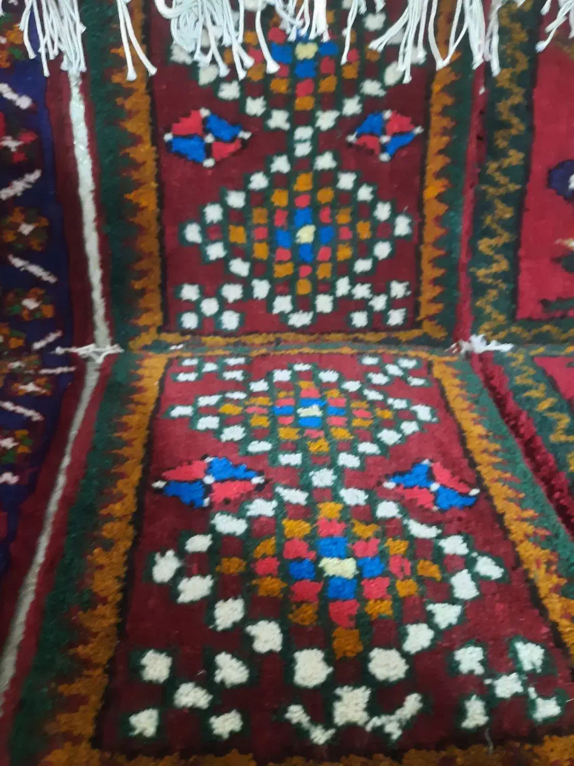 فرش دستباف رو صندلی ماشین|گلیم، جاجیم، گبه|نسیمشهر, |دیوار