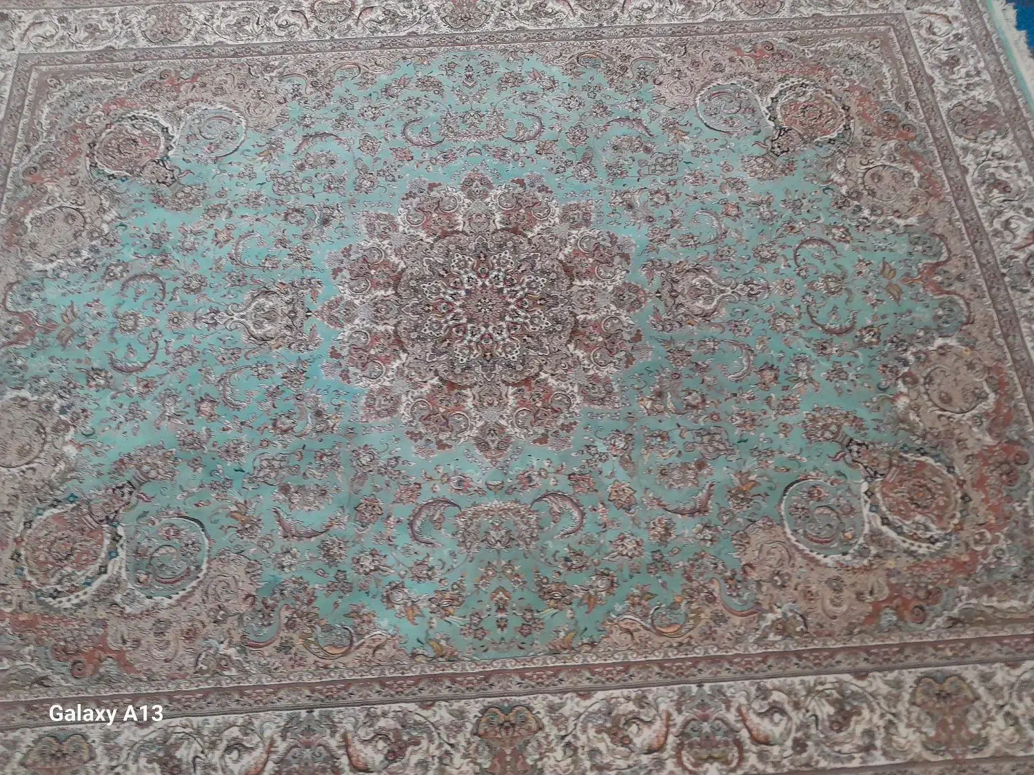 فروش دوعدد فرش فیروزه ای 700شانه تراکم 2550|فرش|مهاباد (آذربایجان غربی), |دیوار