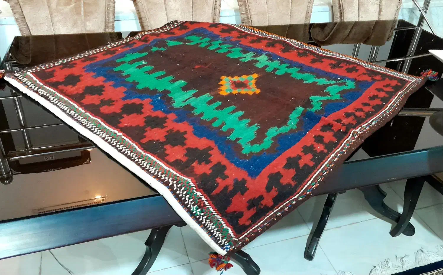 گلیم دست بافت|گلیم، جاجیم، گبه|کرمان, |دیوار