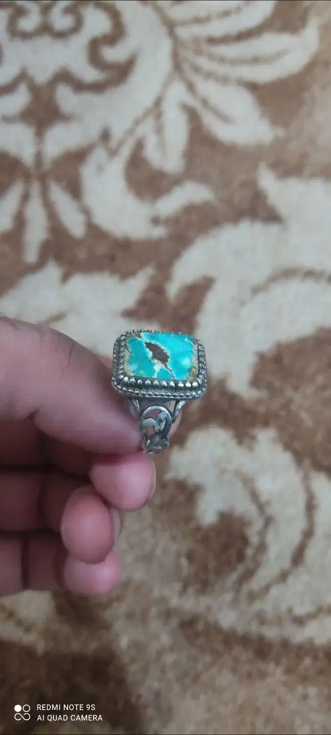 انگشتر فیروزه نیشابوری موزنایت وعقیق یمنی اصل|جواهرات|آبادان, |دیوار