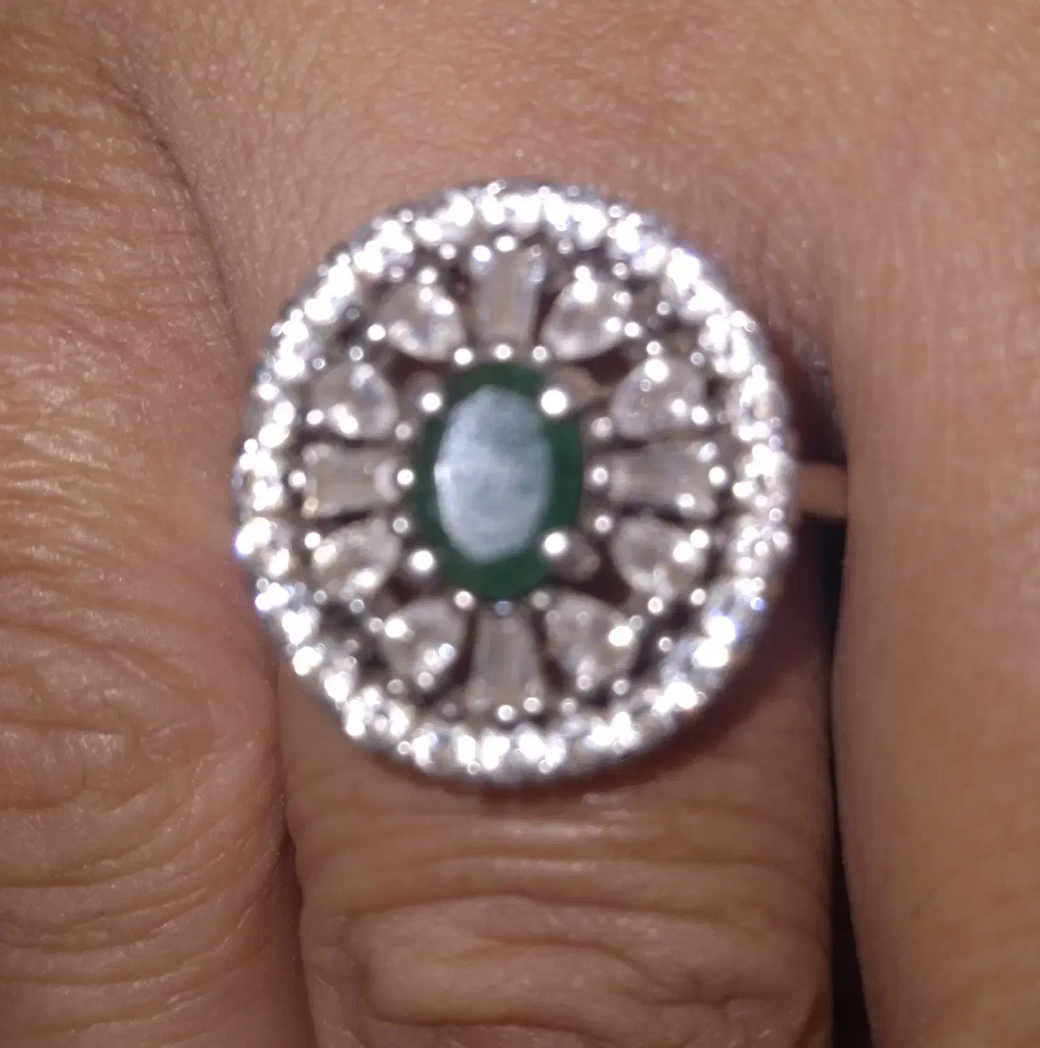 دو عدد انگشتر نقره نگین زمرد|زیورآلات و اکسسوری|محمدیه-قزوین, |دیوار