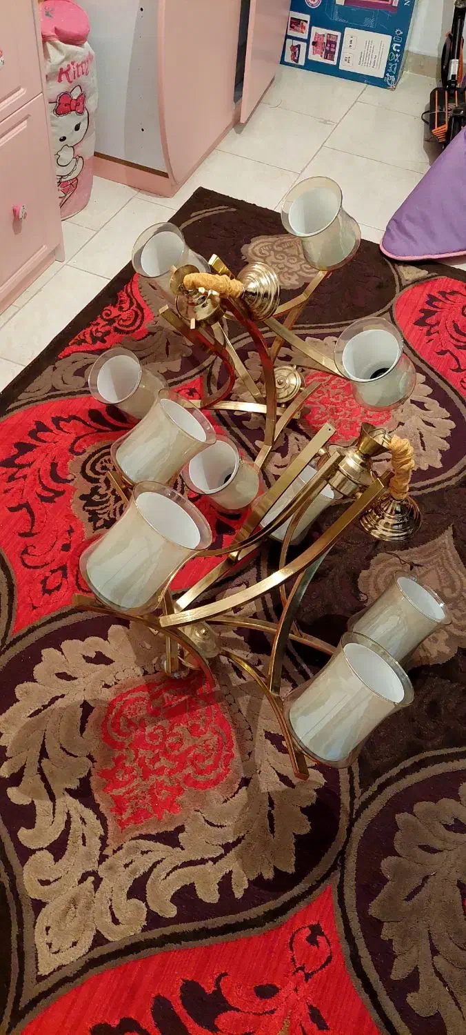 ۲تا لوسترست نقره ای درحد نو|لوستر و چراغ آویز|فردیس, فردیس|دیوار