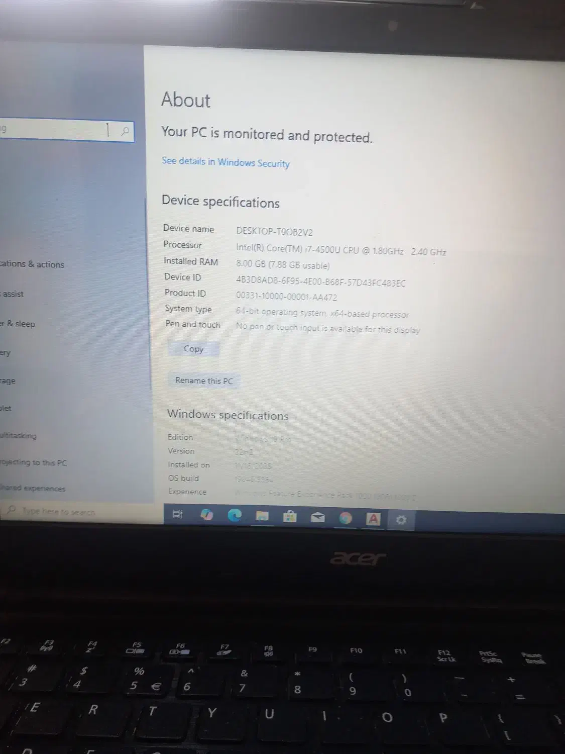 لب تاب ایسر core i7|رایانه همراه|اهر, |دیوار