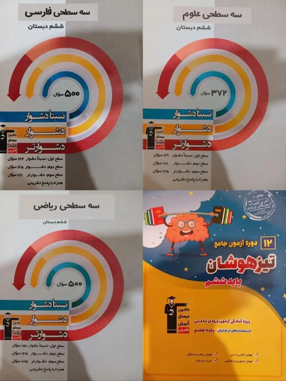 ۴ عدد کتاب کمک درسی پایه ششم فقط ۴۰۰ هزار تومن|کتاب و مجله آموزشی|اهواز, زیتون کارمندی|دیوار