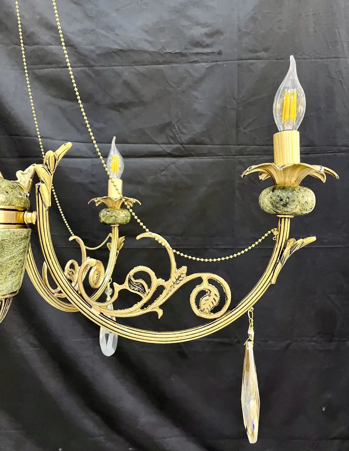 لوستراسکای سنگی پرکار برنج 5شاخه ای برنج سرپیچal41|لوستر و چراغ آویز|تهران, نعمت‌آباد|دیوار