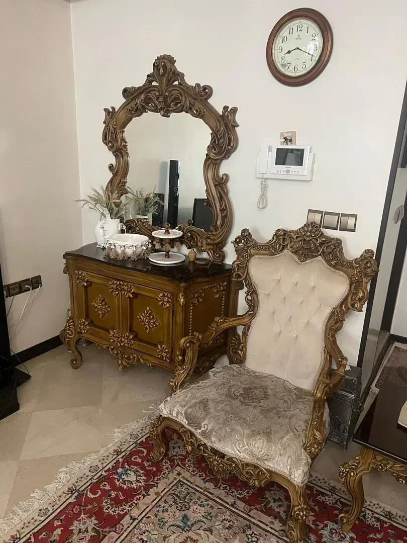 مبلمان استیل ۹ نفره و  و بوفه و میز جلو مبلی|مبلمان خانگی و میز عسلی|تهران, ستارخان|دیوار