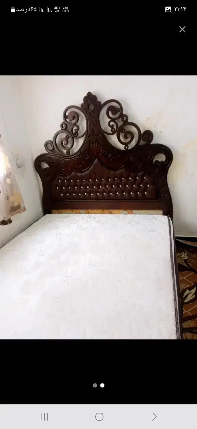 تخت خواب دونفره در حد نو|تخت و سرویس خواب|نهاوند, |دیوار