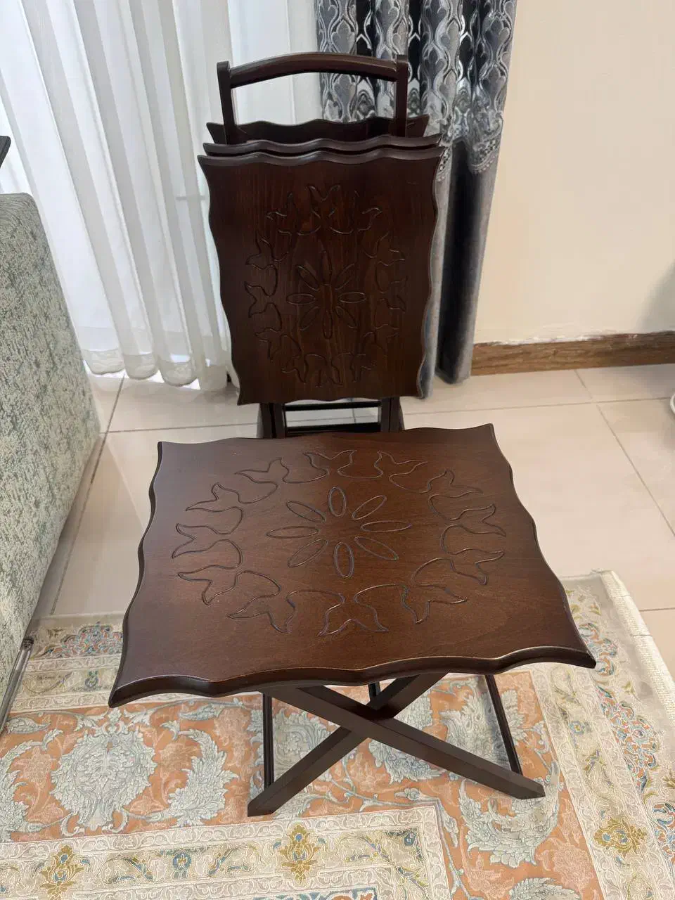 میز عسلی چوبی تاشو ۴تایی|مبلمان خانگی و میز عسلی|آمل, |دیوار