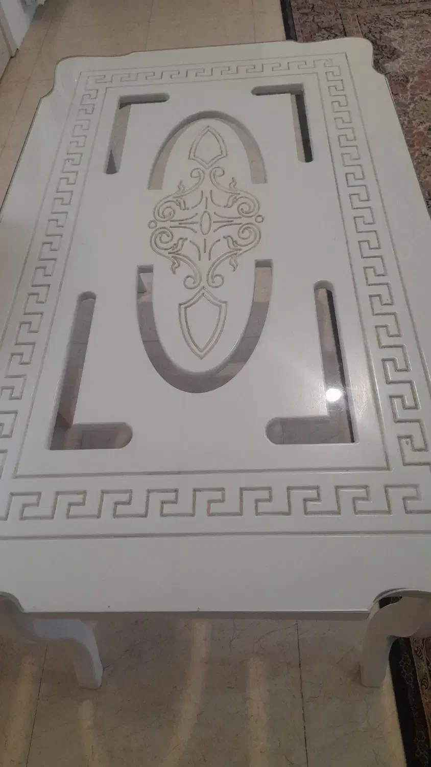 میز۶نفره باشیشه۷میلی وپتینه کاری ظریف وشیک سالم|میز و صندلی غذاخوری|مشهد, جاهد شهر|دیوار