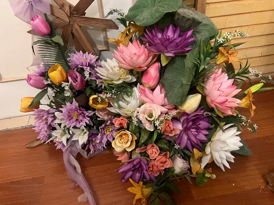 ۲ عدد دسته گل مصنوعی بزرگ|گل مصنوعی|قزوین, |دیوار