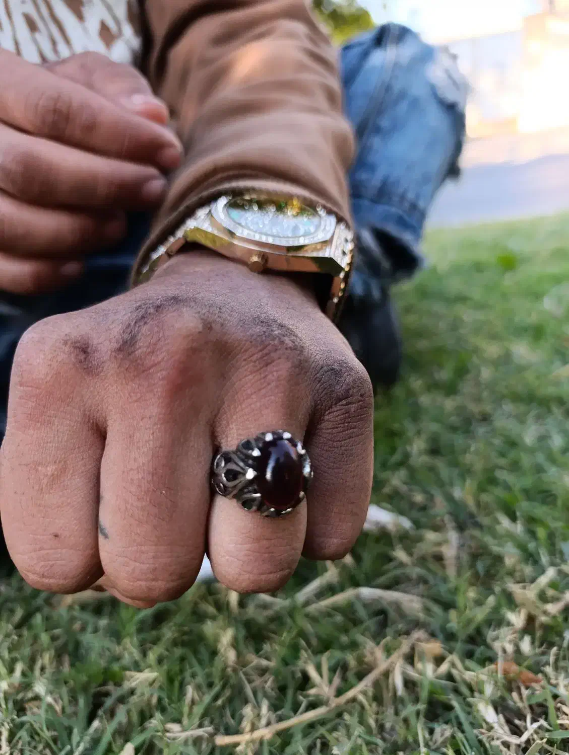 انگشتر سنگ با حکاکی خوشگل|جواهرات|شیراز, ده پیاله|دیوار