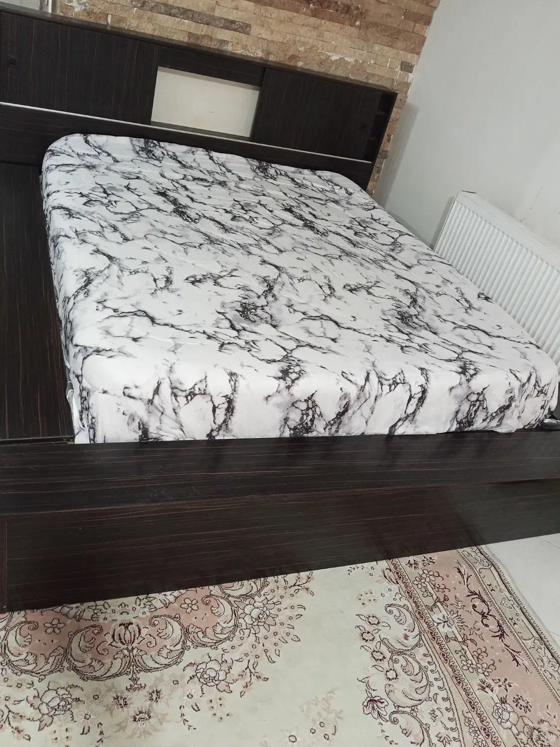 تختخواب دونفره تمام ام دی اف|تخت و سرویس خواب|رودهن, |دیوار