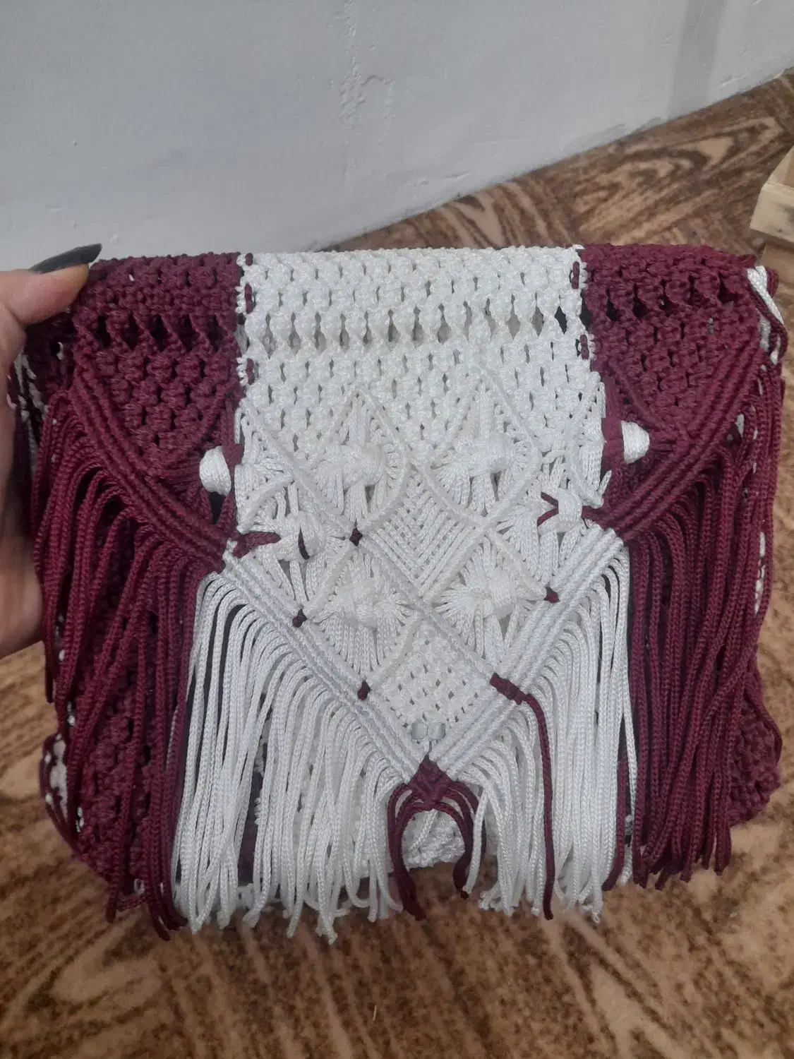 کیف مکرومه دستباف|کیف، کفش، کمربند|گلبهار, شهر جدید گلبهار|دیوار