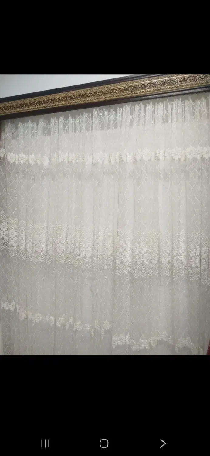 پرده سالم توری گلدار|پرده، رانر، رومیزی|نشتارود, |دیوار