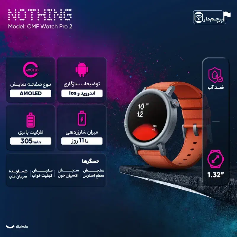 ساعت هوشمند ناتینگ Cmf Pro 2|ساعت|آستارا, |دیوار