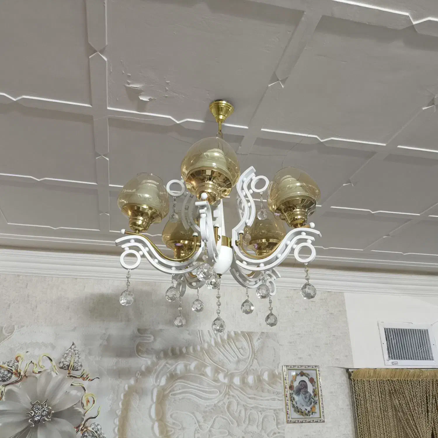 لوستر پنچ شاخه|لوستر و چراغ آویز|نورآباد, |دیوار