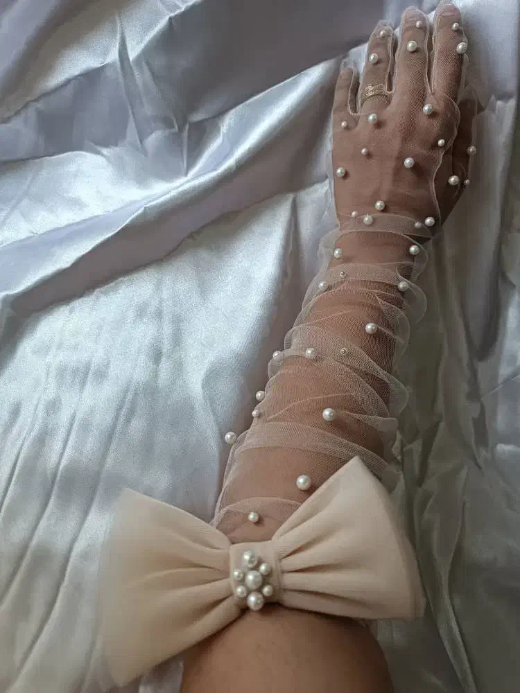 دستکش تور مجلسی عروس|لباس|تهران, شمشیری|دیوار