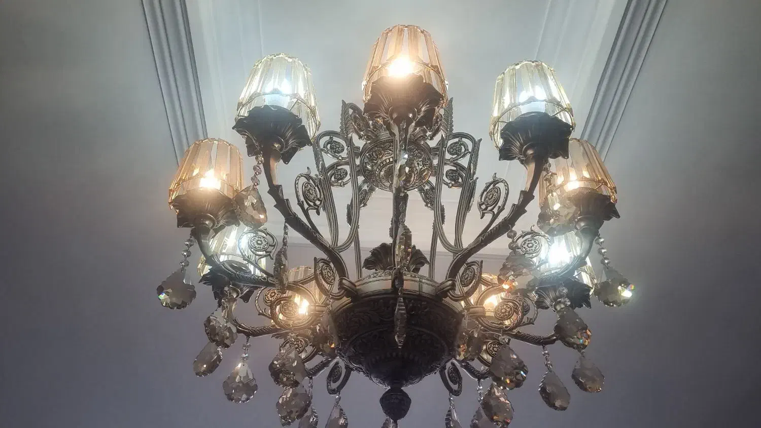 لوستر برنزی|لوستر و چراغ آویز|ری, دولت‌آباد|دیوار