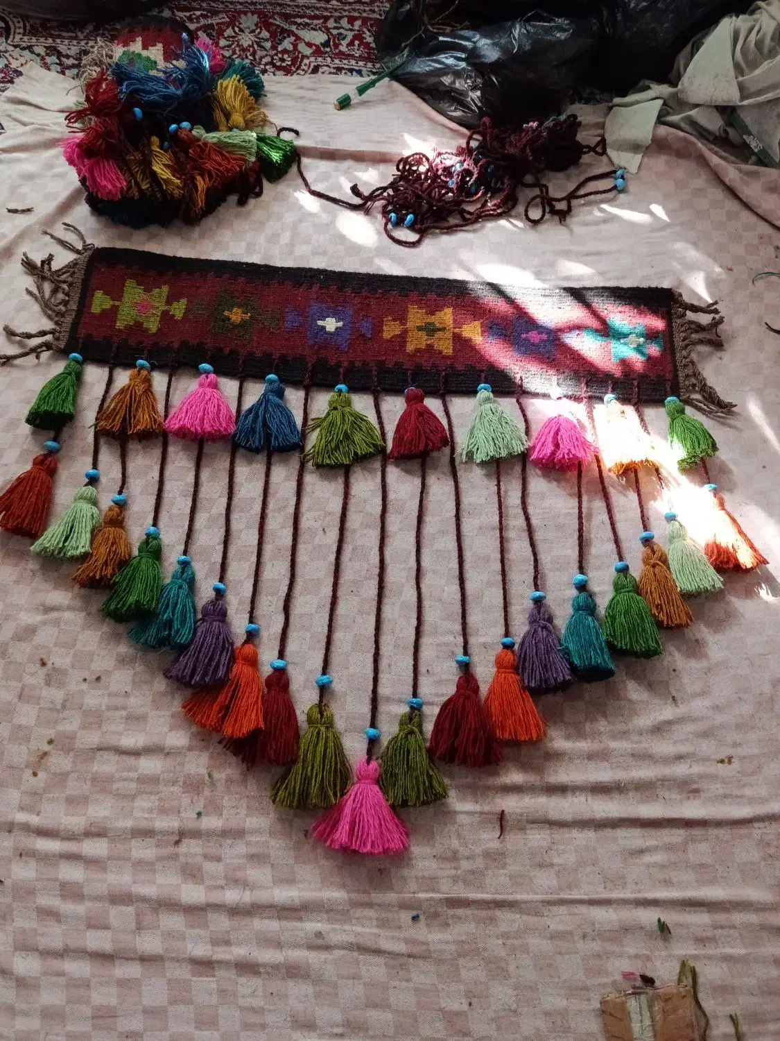 گلیم مهره دار|پرده، رانر، رومیزی|خاش, |دیوار