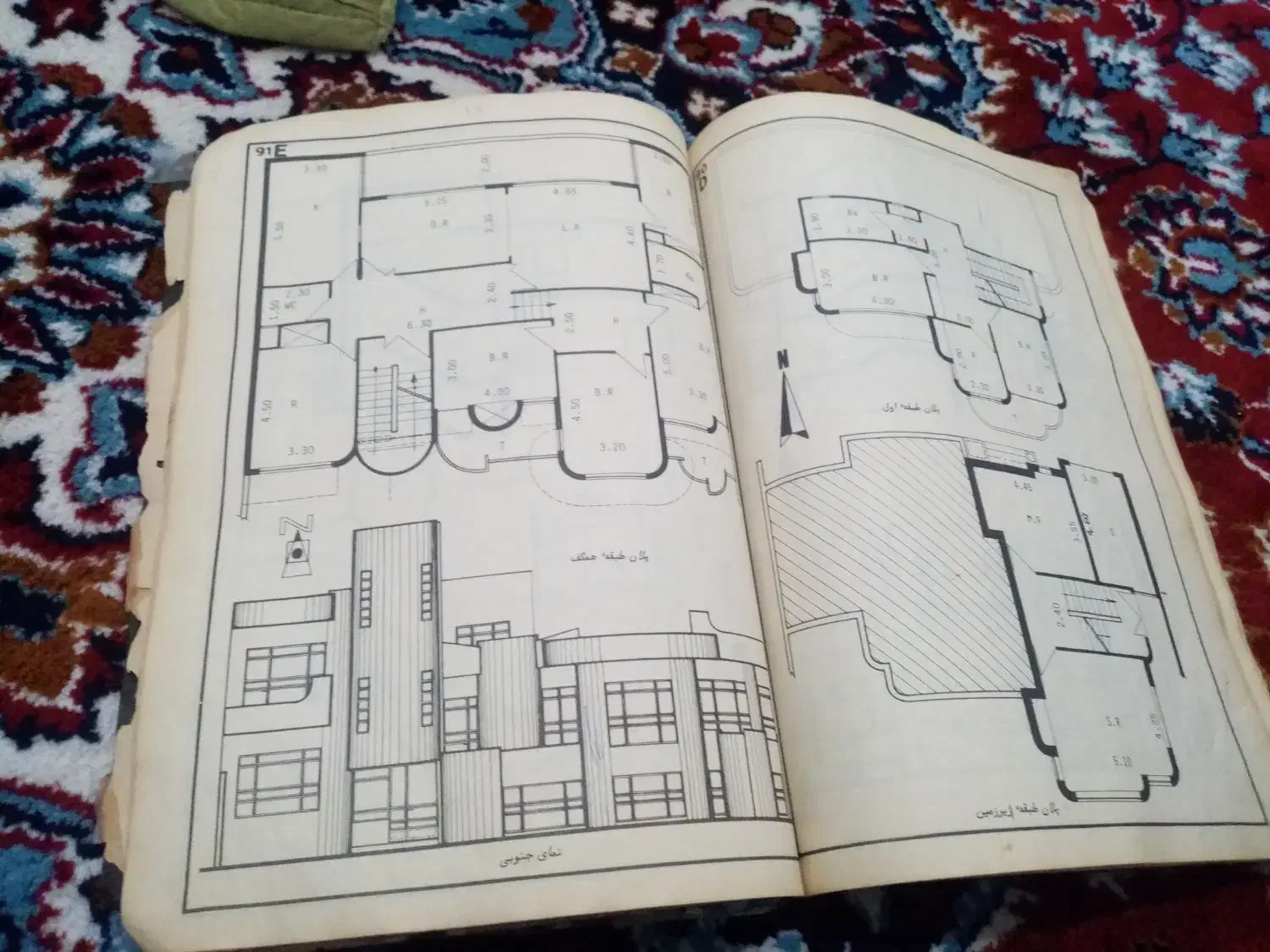 کتاب نقشه معماری خیلی قدیمی ونا یاب|کتاب و مجله تاریخی|اصفهان, سرشبادران|دیوار