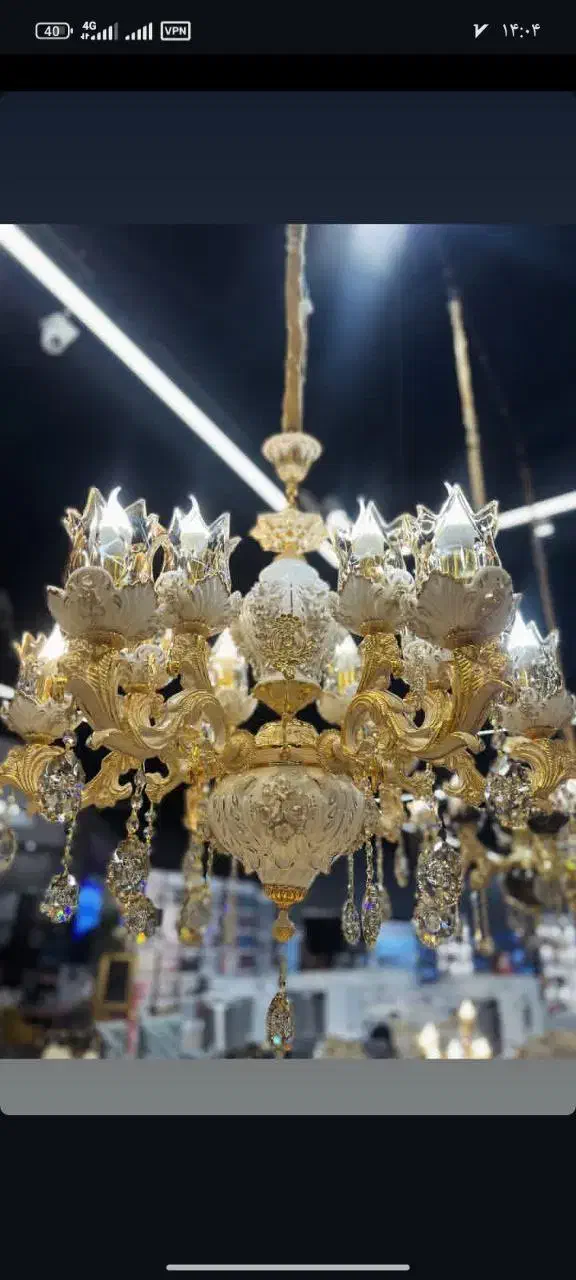 لوستر طلا سفید فروش تمام اقساطی|لوستر و چراغ آویز|ارومیه, |دیوار