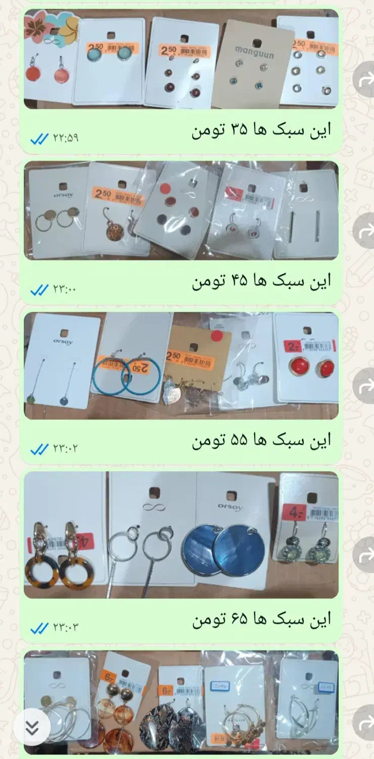 انواع گوشواره زنانه|بدلیجات|لاهیجان, گلستان|دیوار