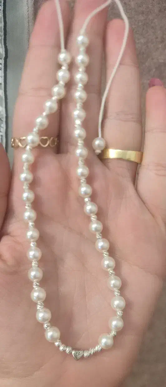 گردنبند نقره 925 و مروارید|جواهرات|خرم‌آباد, |دیوار