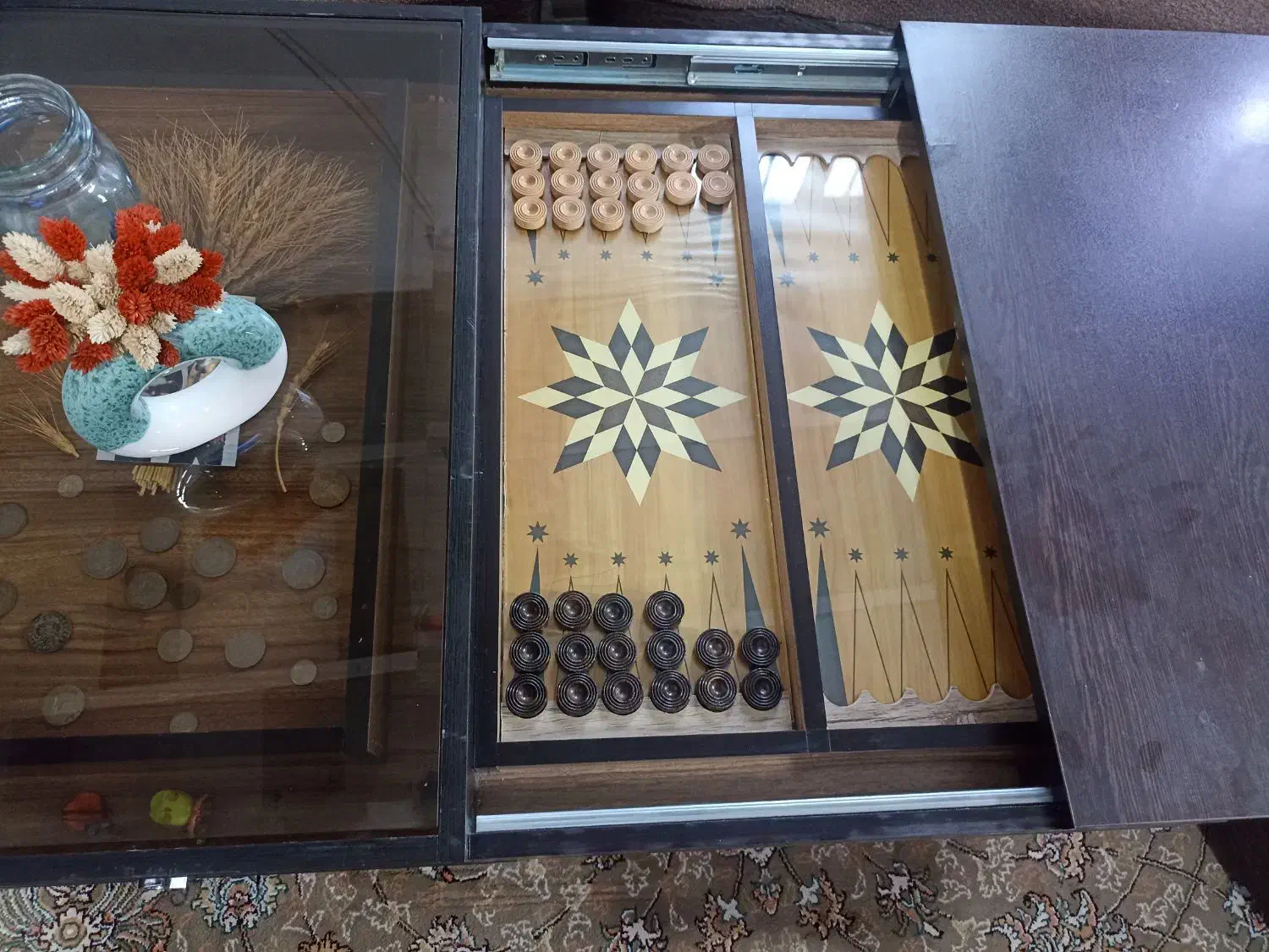 میز جلو مبلی با تخته نرد|مبلمان خانگی و میز عسلی|ساوه, |دیوار