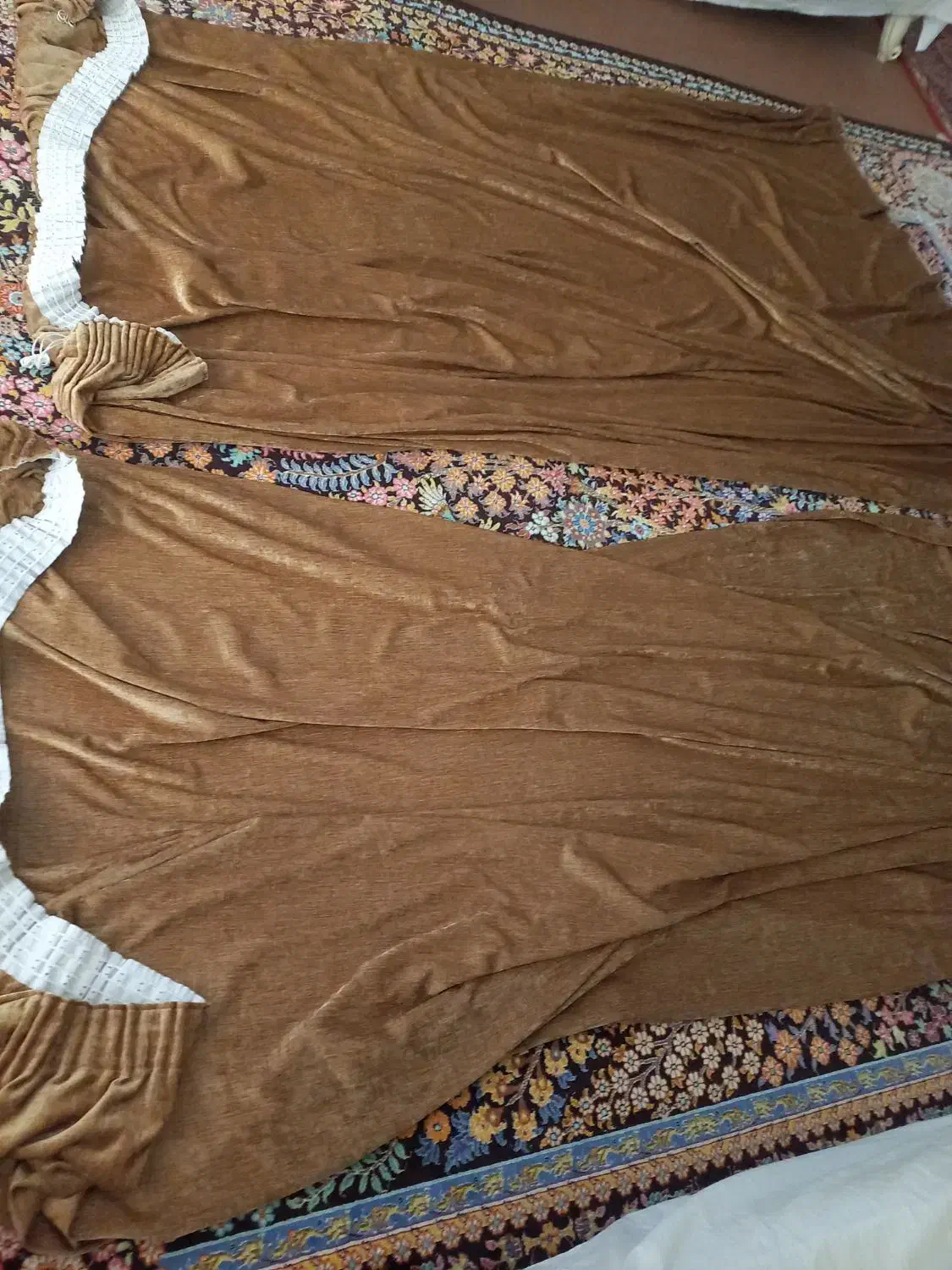 دو عدد پرده مخمل قهوه ای|پرده، رانر، رومیزی|سنندج, |دیوار