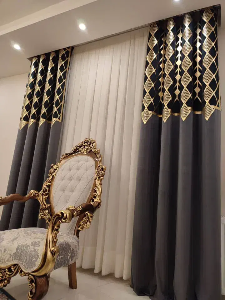 پرده آماده مینیمال و پانچ و لیزری ویولت|پرده، رانر، رومیزی|تهران, نعمتآباد|دیوار