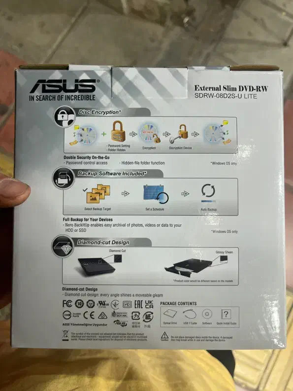 Dvd rom دی وی دی رام اکسترنال asus|قطعات و لوازم جانبی رایانه|قم, صدوق|دیوار