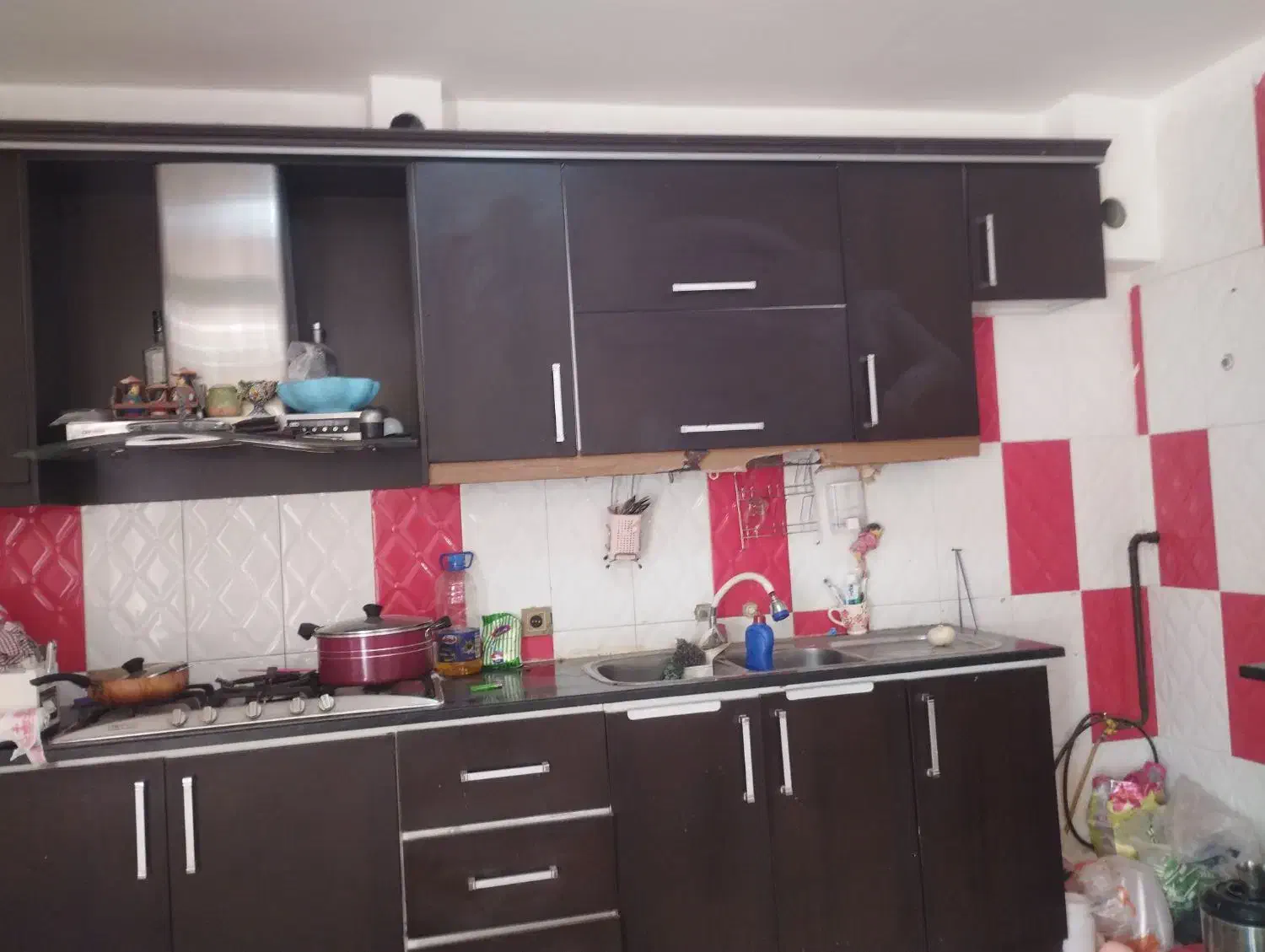 کابینت4متر بالا 4متر پایین بدون هیچ خطوخش|آب‌چکان و نظم‌دهنده ظروف|همدان, |دیوار