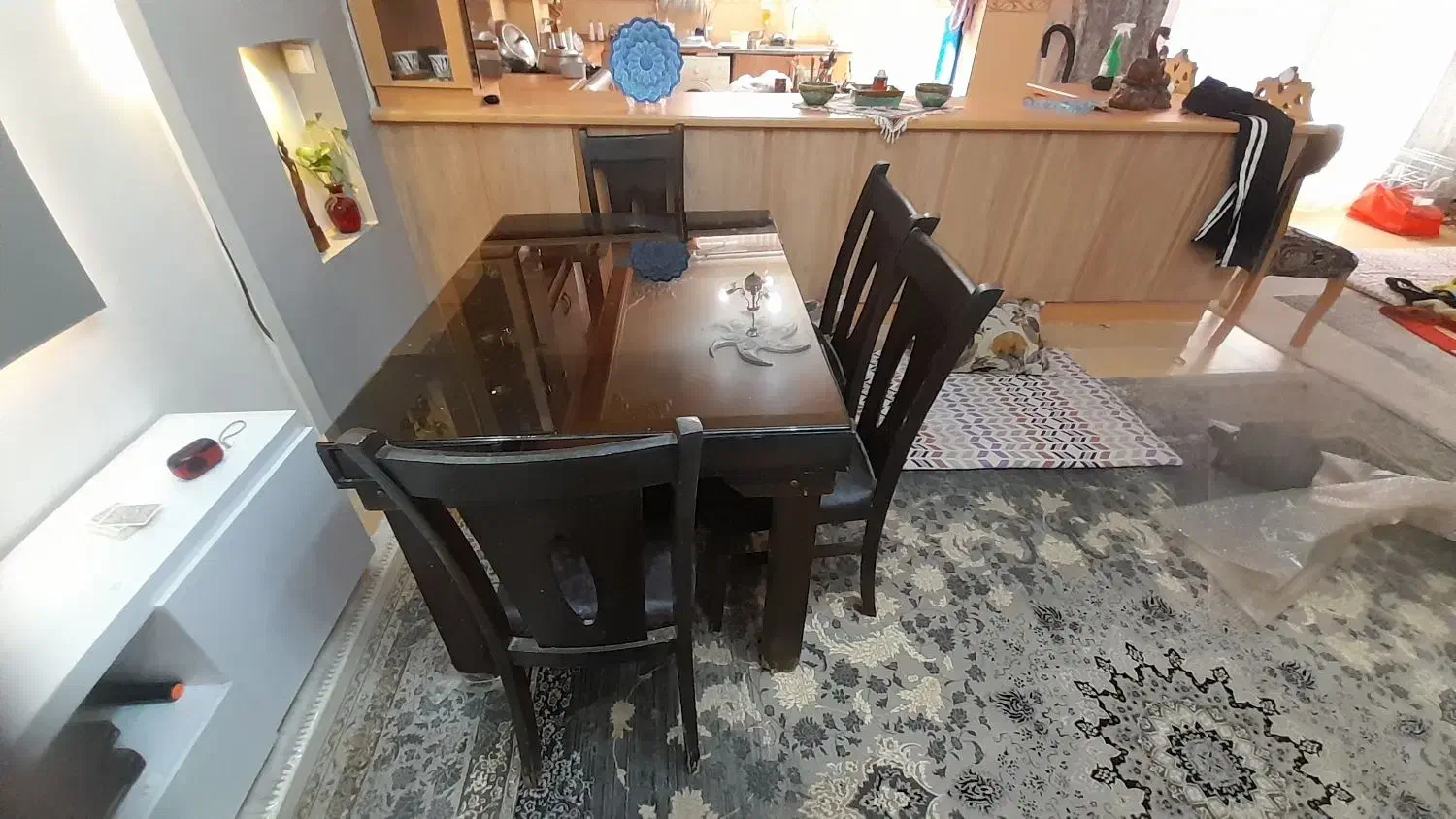 میز غذاخوری ۴نفره|میز و صندلی غذاخوری|ابریشم, |دیوار