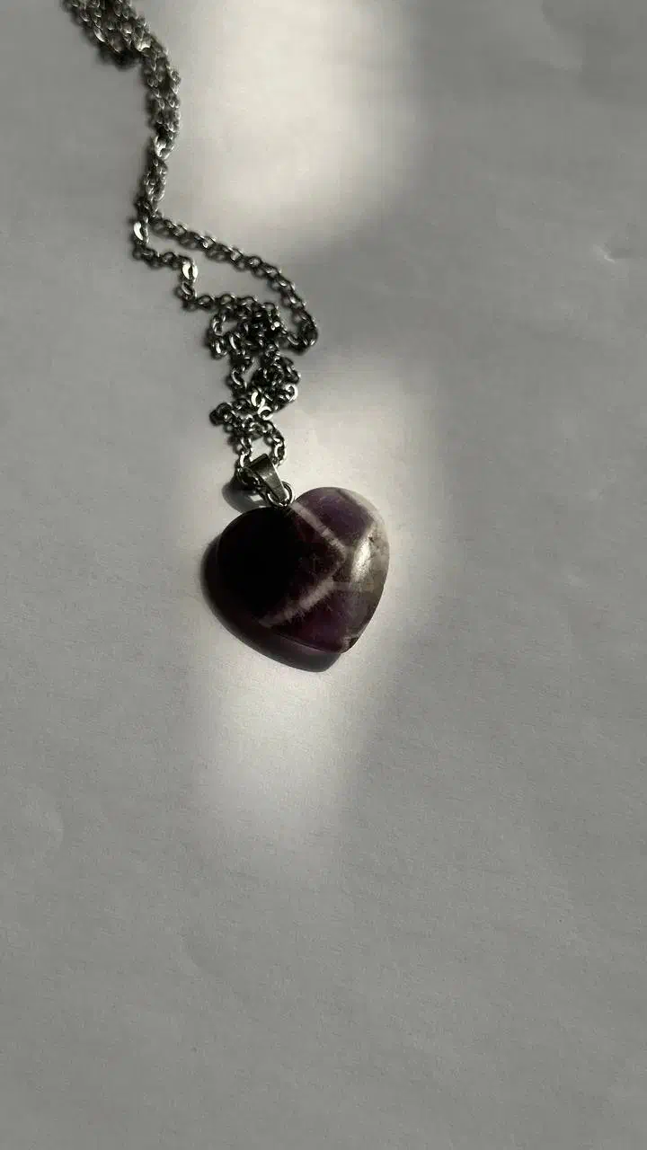 گردنبند امیتیس اصل رگه دار بنفش مناسب هدیه با جعبه|جواهرات|تهران, قبا|دیوار