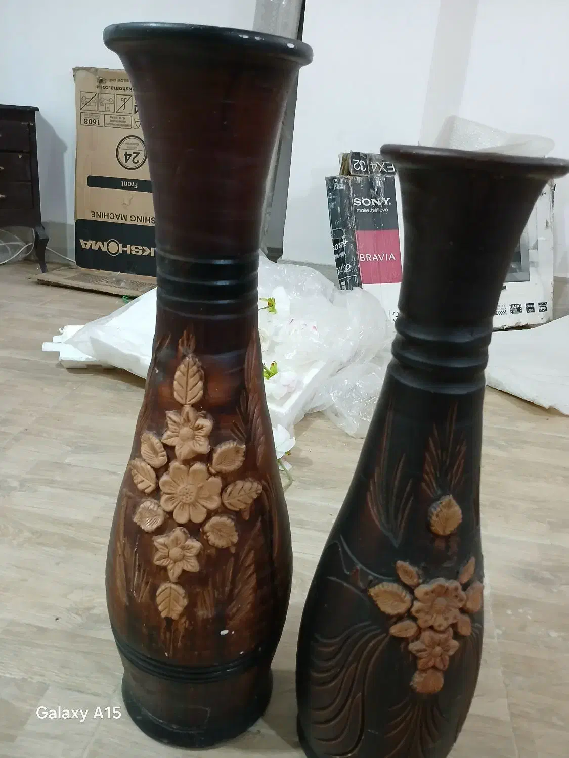 دو گلدان. سفالی|صنایع دستی و سایر لوازم تزئینی|تالش, هشتپر|دیوار