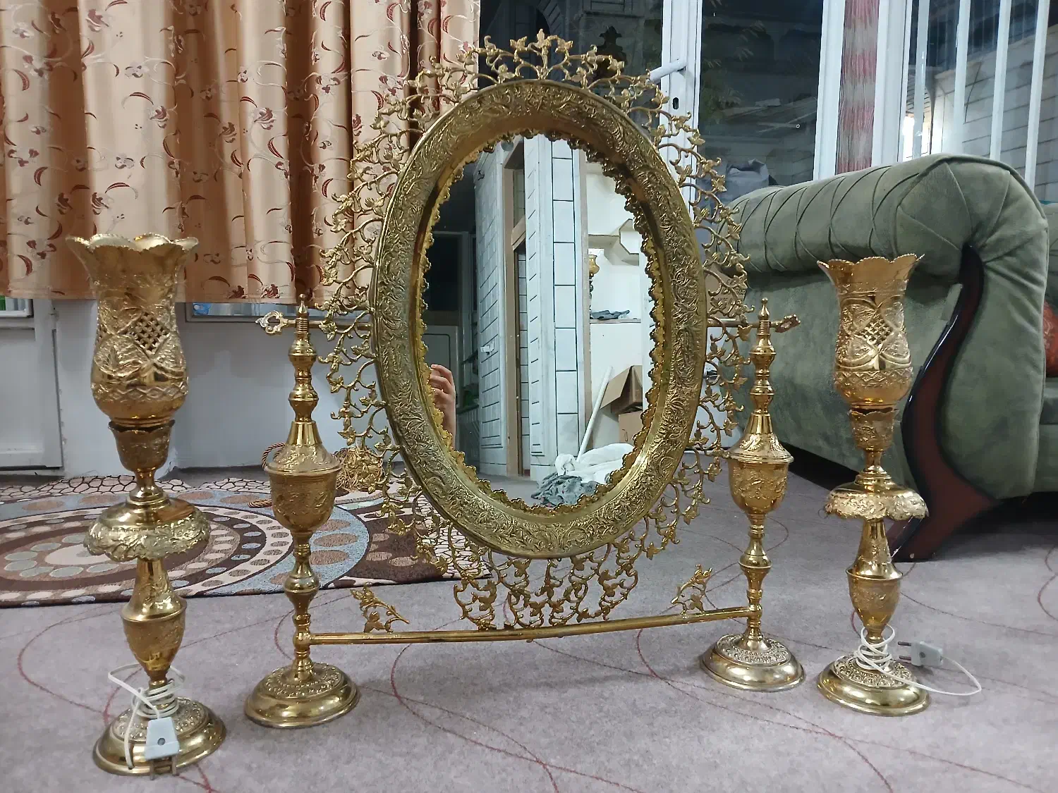 آینه و شمعدان|کلکسیون اشیاء عتیقه|خمینی‌شهر, |دیوار