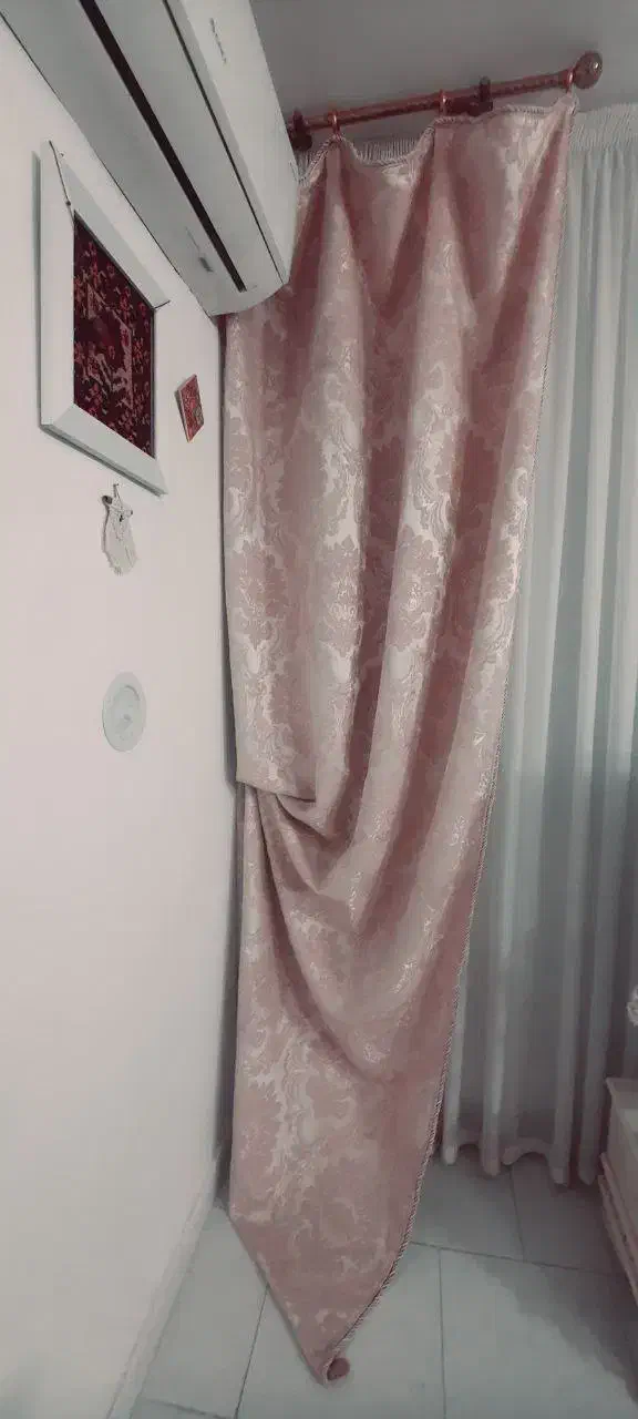 دستک پرده دوطرفه مخمل دوعدد|پرده، رانر، رومیزی|مشهد, حجاب (شهرک غرب)|دیوار