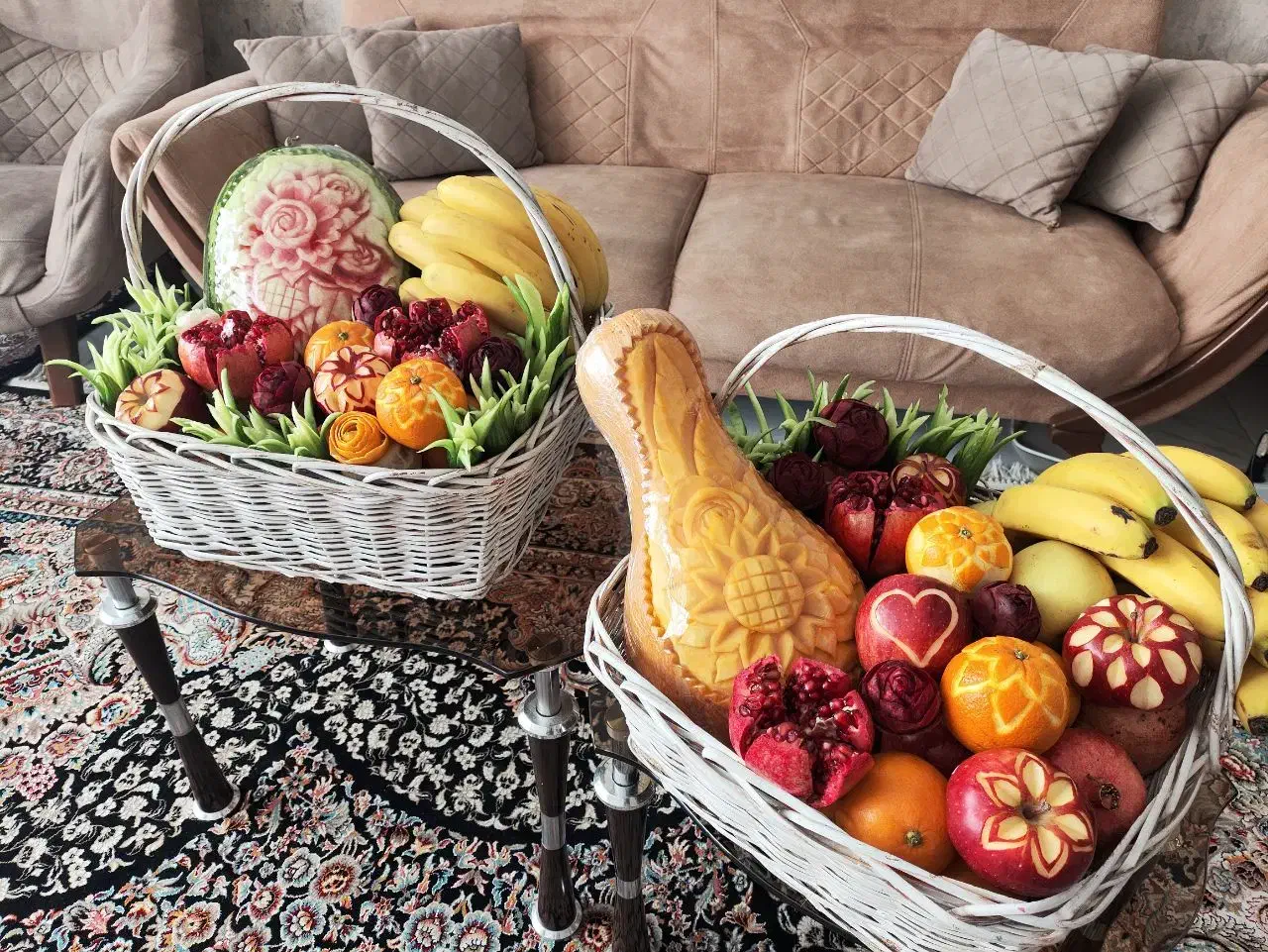 میوه آرایی حکاکی هندونه و کدو شب یلدا (شب چله)|خدمات پذیرایی، مراسم|مشهد, مقدم|دیوار