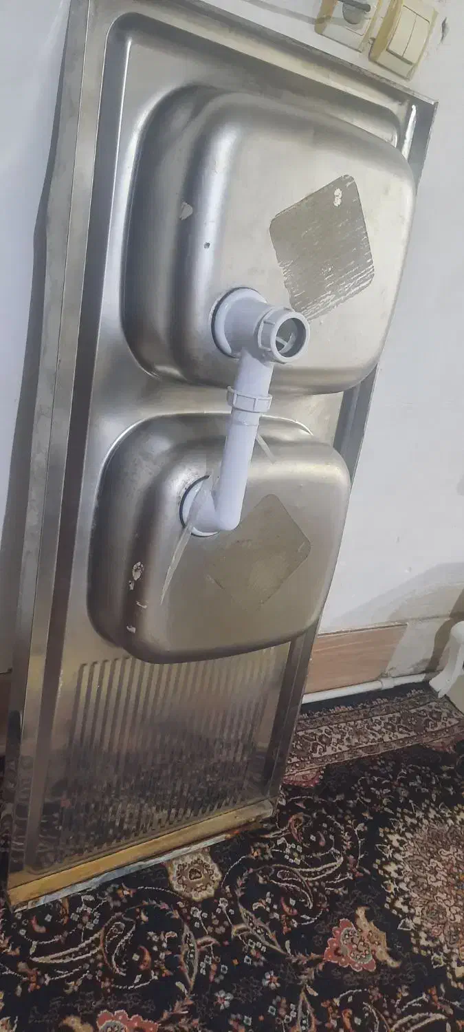 سینک دوقلو|آب‌چکان و نظم‌دهنده ظروف|مشهد, مقدم|دیوار