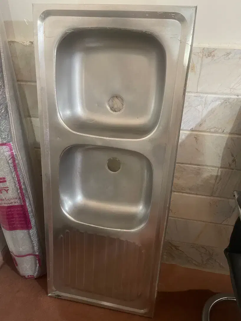 سینک دو لگنه|آب‌چکان و نظم‌دهنده ظروف|اسلام‌شهر, مظفریه|دیوار