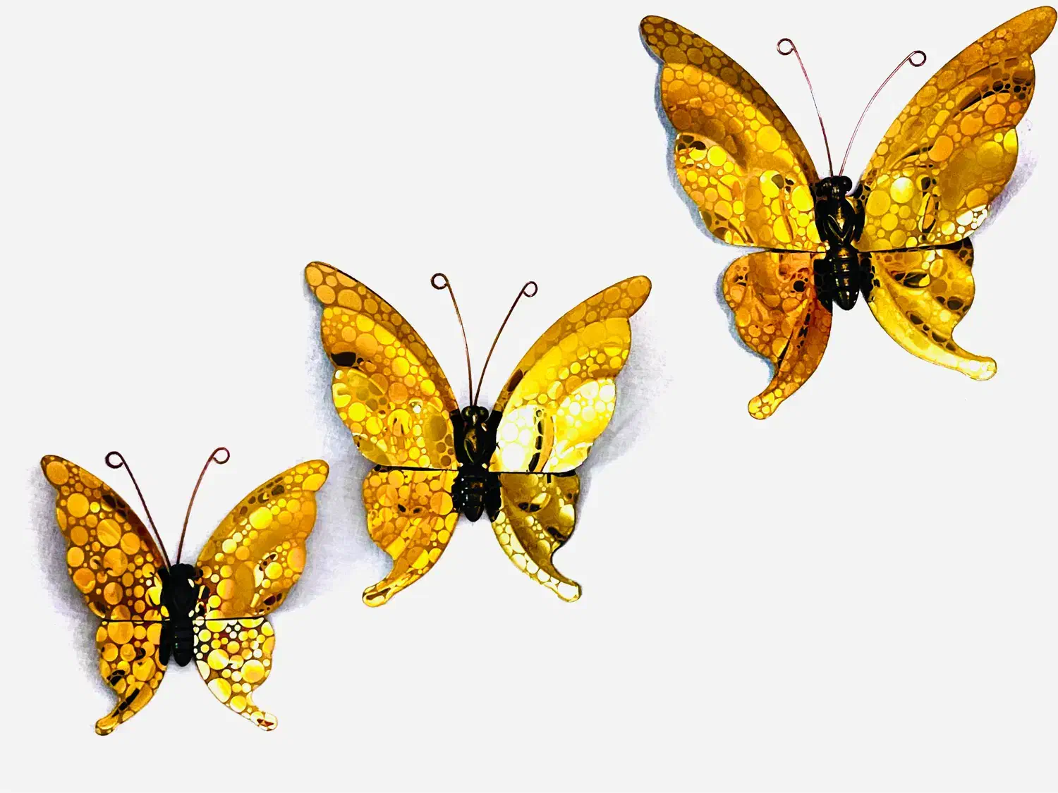 ۳ عدد پروانه برنجی تزئینی دیواری|صنایع دستی و سایر لوازم تزئینی|تبریز, |دیوار