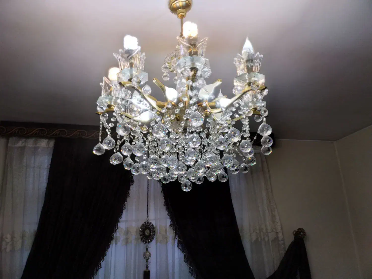 لوسترکریستال اتریش اصل برنز ۸شاخه|لوستر و چراغ آویز|تهران, سجاد|دیوار