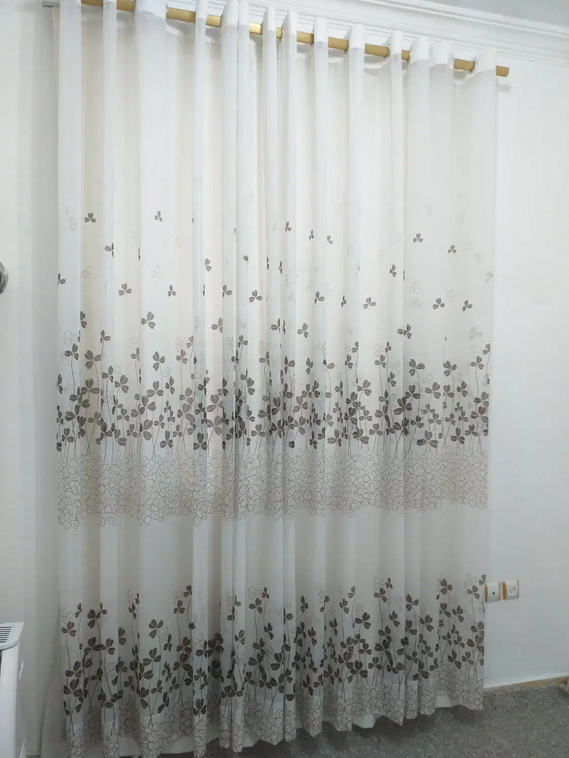 پرده اتاق حریر پانچ طرحدار|پرده، رانر، رومیزی|خمام, |دیوار