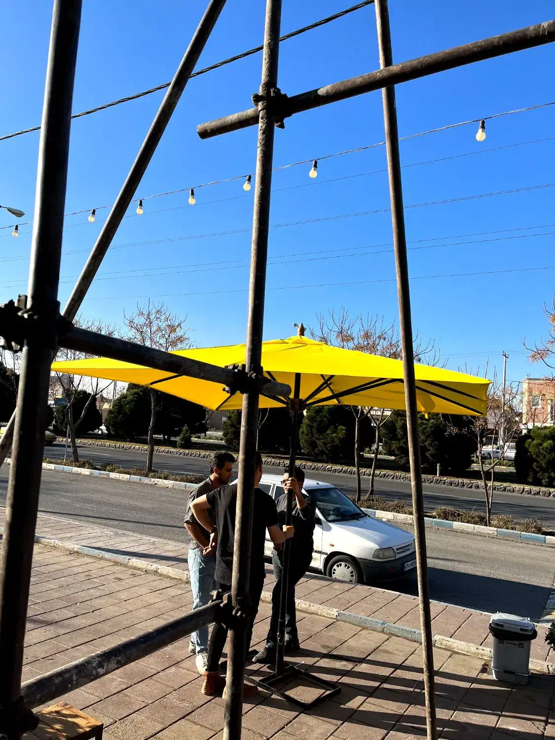 چتر پایه وسط فلزی طرح مربع|کوهنوردی و کمپینگ|کاشان, مفتح|دیوار