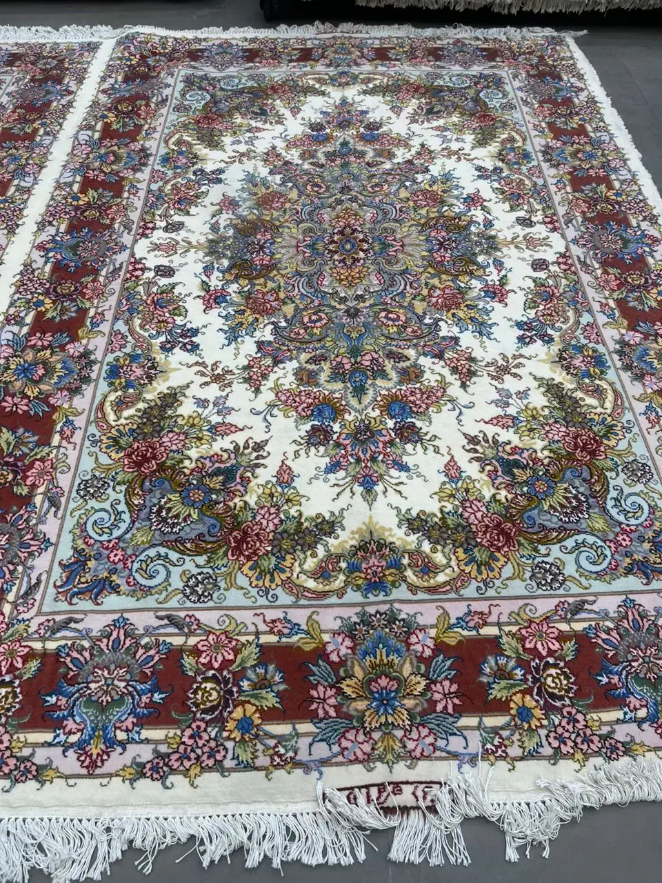 فرش دستباف (بساک)جفت خطیبی تبریز ۳۵ رج|فرش|مشکیندشت, |دیوار