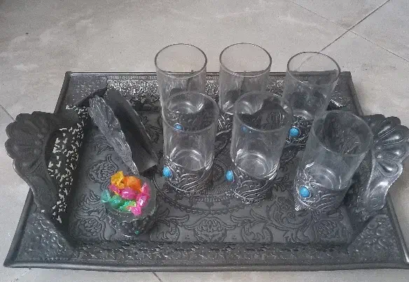 دو دست استکان و دو دست انگاره و دو سینی پیوتر اصل|ظروف سرو و پذیرایی|تهران, تهرانپارس جنوبی|دیوار