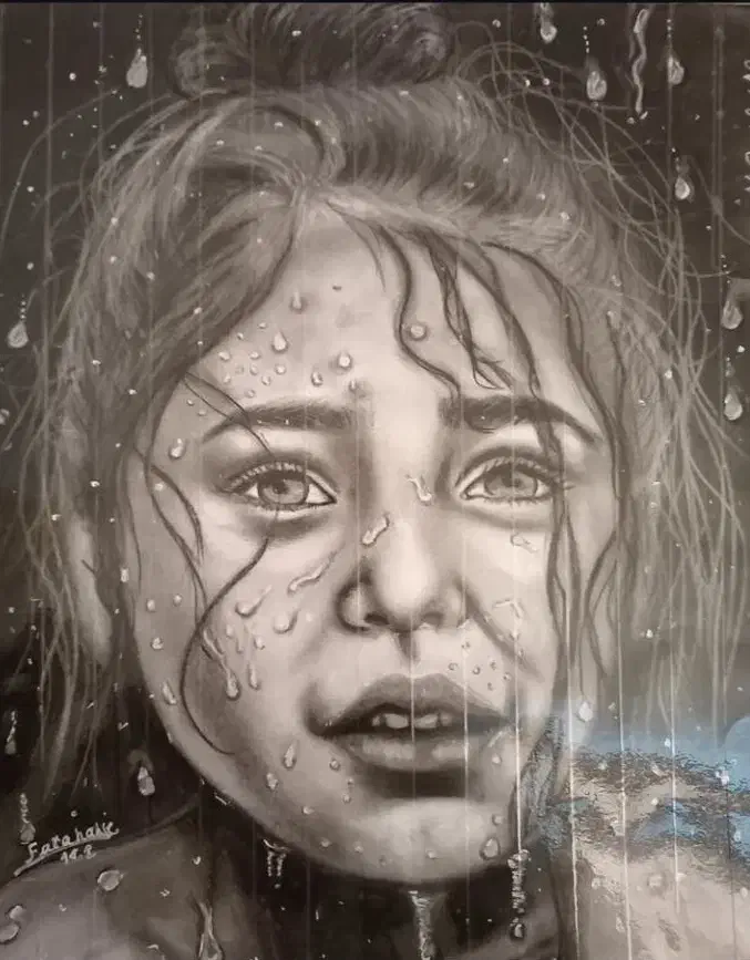 نقاشی سیاه قلم رنگ روغن حرفه ای با تمام تکنیک ها|تابلو، نقاشی، عکس|شهریار, شهرک اداری تندگویان|دیوار